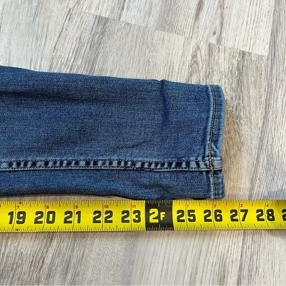 Rag & Bone High Rise Ankle Skinny Jeans Two Tone Denim Tuxedo Stripe